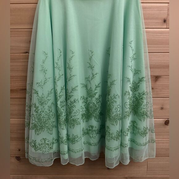 Y2K Ruby Rox Size Small Tinkerbell Green Strapless Mesh Ruched Strapless Dress - Picture 6 of 11